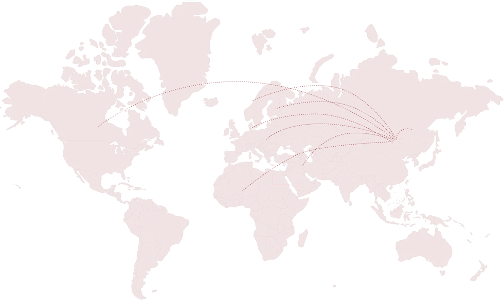 Pays du r&eacute;seau de vente