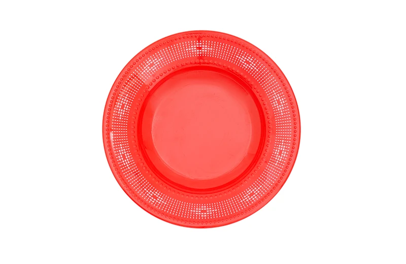 Assiette peu profonde circulaire &agrave; pois de 8 po