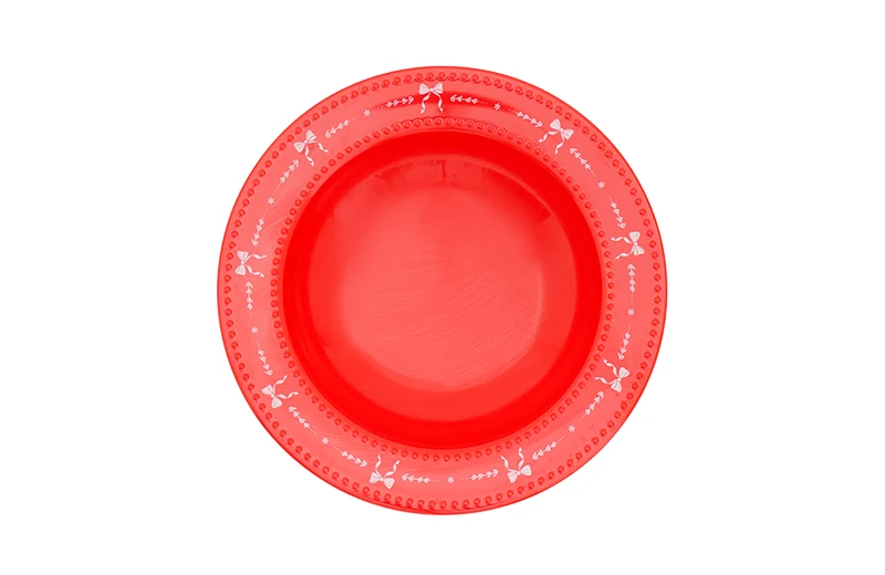 Assiette creuse circulaire &agrave; pois de 8 po
