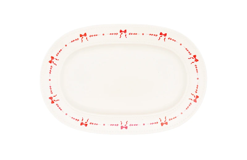 Plaque elliptique double face &agrave; pois de 12 pouces