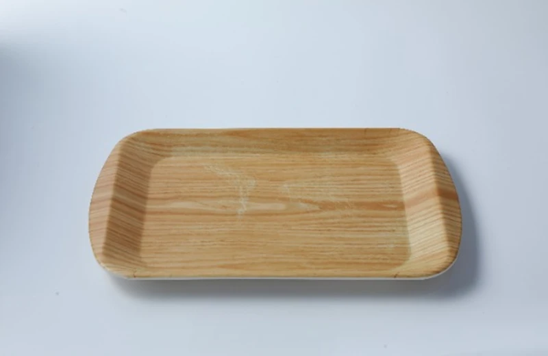 Plateau &agrave; poign&eacute;es, s&eacute;rie grain de bois