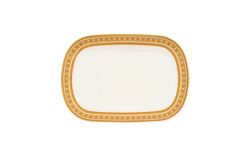 Assiette rectangulaire en m&eacute;lamine de 11 pouces, style du Moyen-Orient