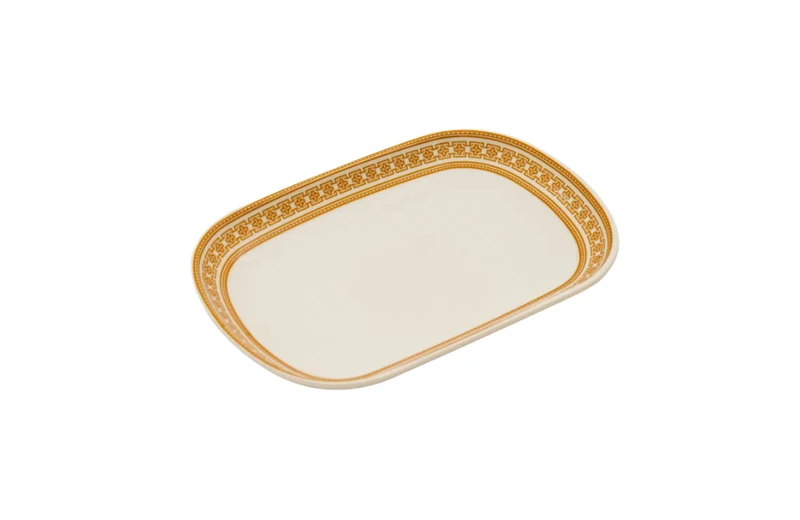 Assiette rectangulaire en m&eacute;lamine de 11 pouces, style du Moyen-Orient