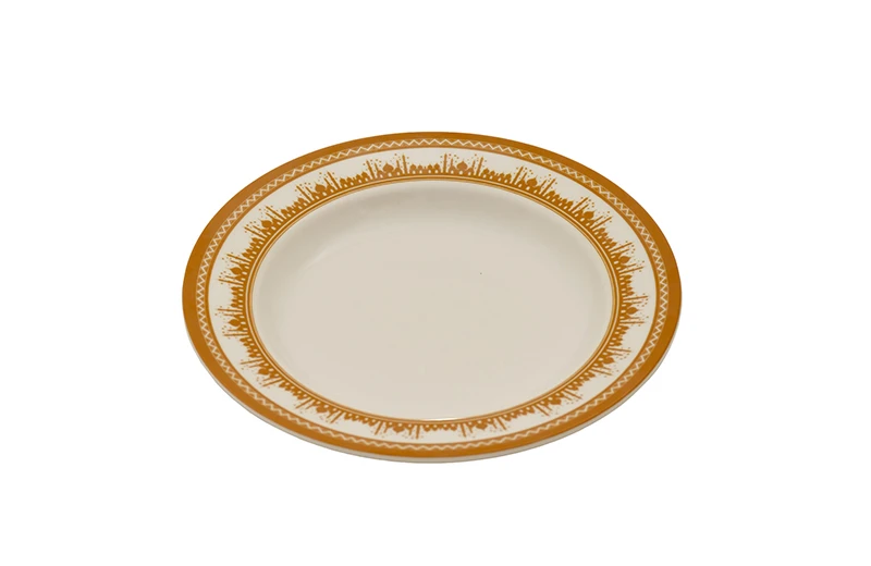 Assiette ronde en m&eacute;lamine de 10 pouces, style du Moyen-Orient