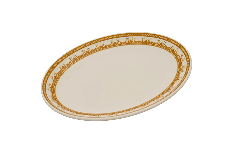 Assiette en m&eacute;lamine de 12 pouces de style moyen-oriental