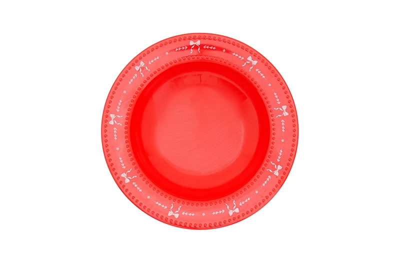 Assiette peu profonde circulaire &agrave; pois de 8 po