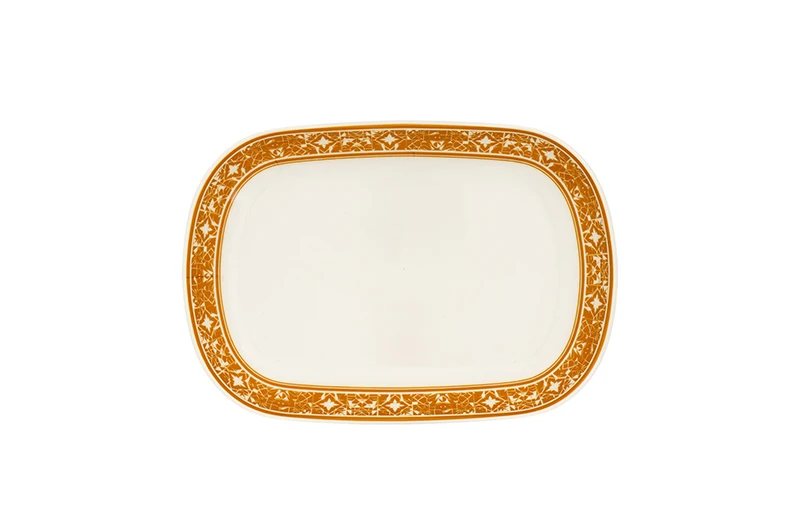 Assiette rectangulaire en m&eacute;lamine de 11 pouces, style du Moyen-Orient